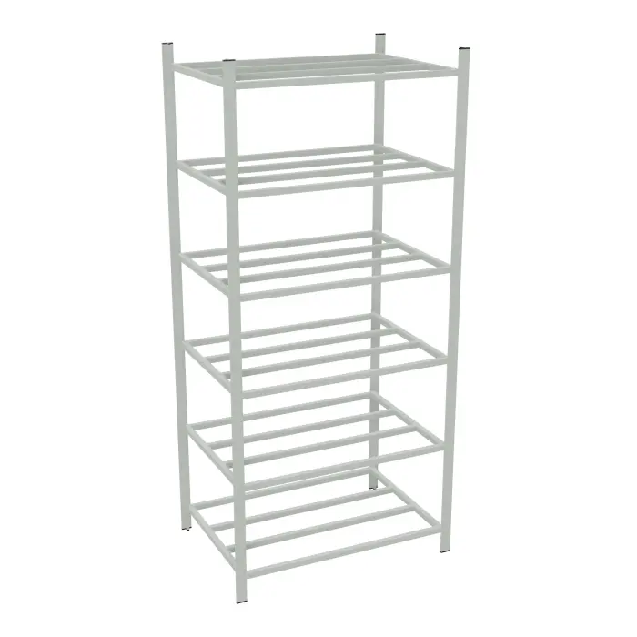 Rayonnage tubulaire Elément départ acier galvanisé H. 225 x L. 100 x P. 70 cm 6 tablettes