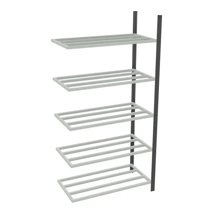 Rayonnage tubulaire Elément suivant gris anthracite H. 200 x L. 100 x P. 50 cm 5 tablettes