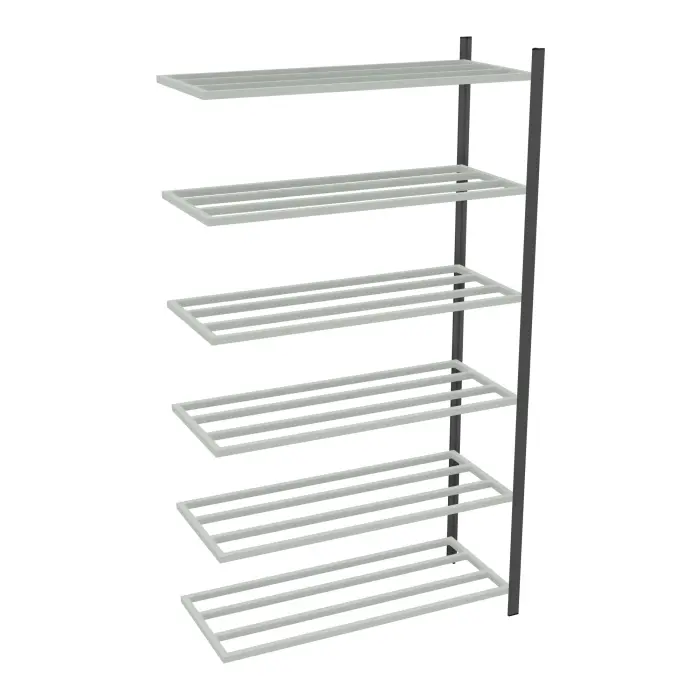 Rayonnage tubulaire Elément suivant gris anthracite H. 225 x L. 125 x P. 50 cm 6 tablettes