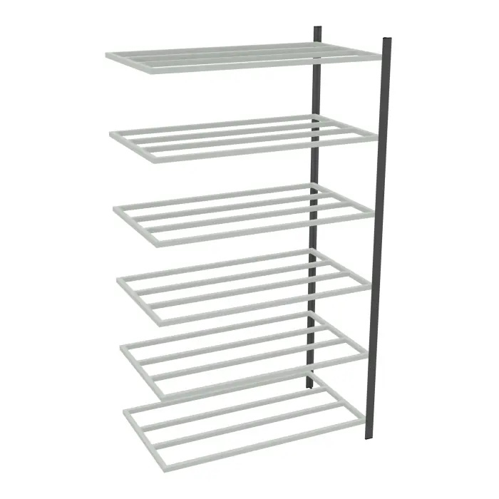 Rayonnage tubulaire Elément suivant gris anthracite H. 225 x L. 125 x P. 70 cm 6 tablettes