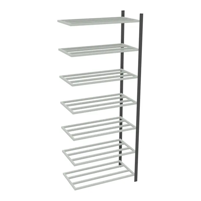 Rayonnage tubulaire Elément suivant gris anthracite H. 250 x L. 100 x P. 50 cm 7 tablettes