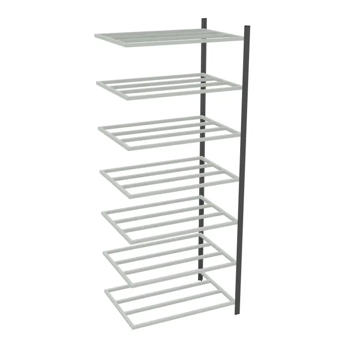 Rayonnage tubulaire Elément suivant gris anthracite H. 250 x L. 100 x P. 70 cm 7 tablettes