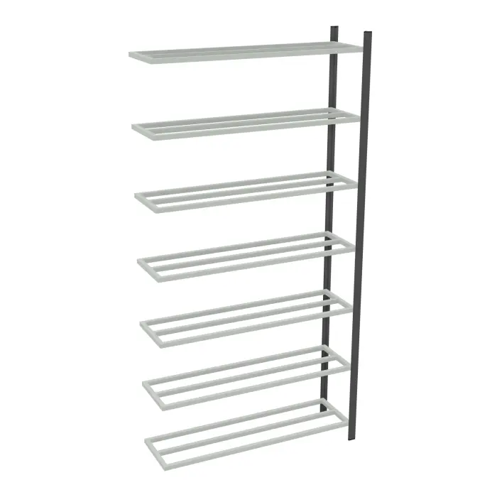 Rayonnage tubulaire Elément suivant gris anthracite H. 250 x L. 125 x P. 35 cm 7 tablettes