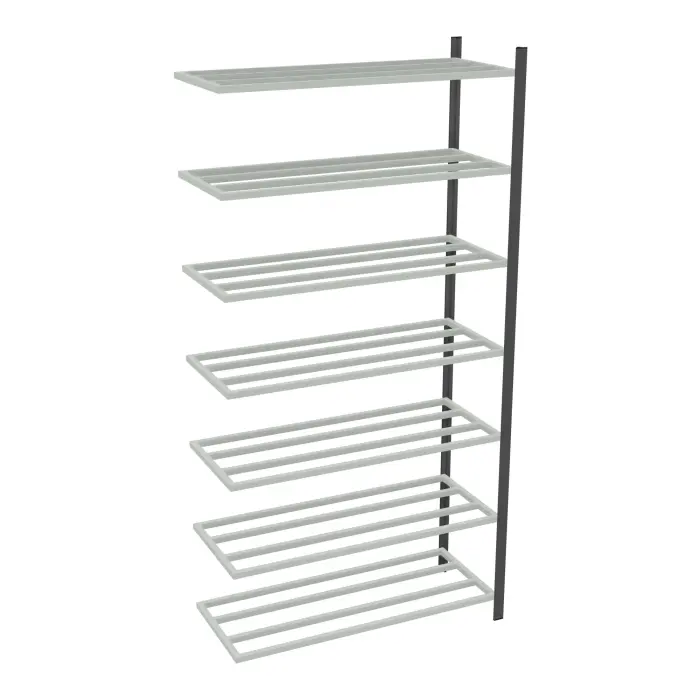 Rayonnage tubulaire Elément suivant gris anthracite H. 250 x L. 125 x P. 50 cm 7 tablettes
