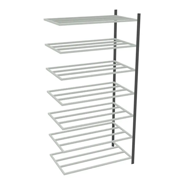 Rayonnage tubulaire Elément suivant gris anthracite H. 250 x L. 125 x P. 70 cm 7 tablettes