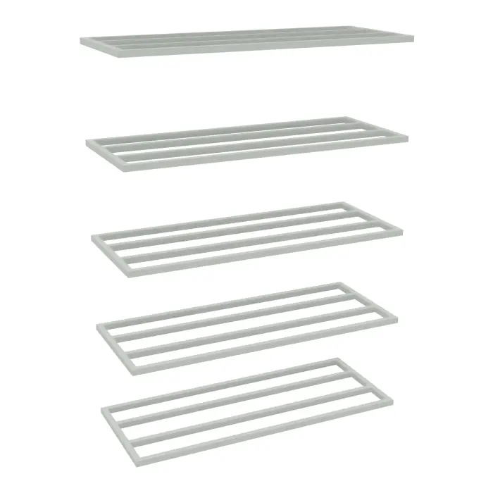 Lot de 5 traverses supplémentaires L. 125 x P. 50 cm acier galvanisépour rayonnage tubulaire