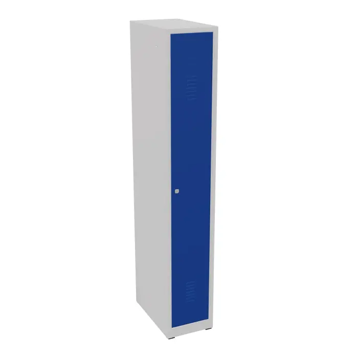 Vestiaire monobloc Industrie propre 1 porte - corps gris porte bleu