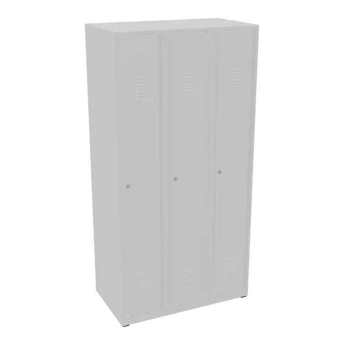 Vestiaire monobloc Industrie propre 3 portes - corps gris porte gris