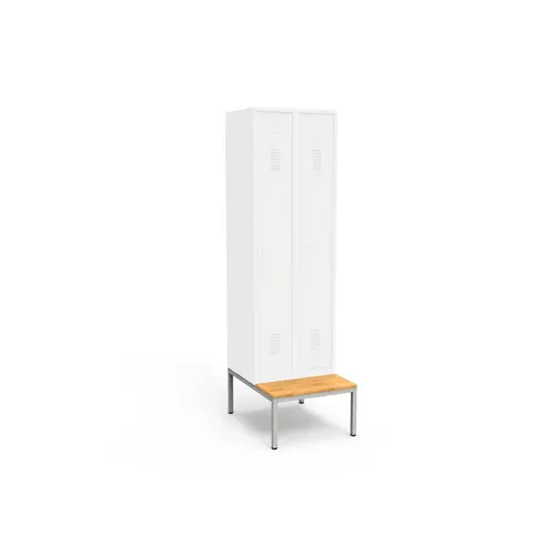 Socles banc L. 60 cm finition gris pour vestiaires