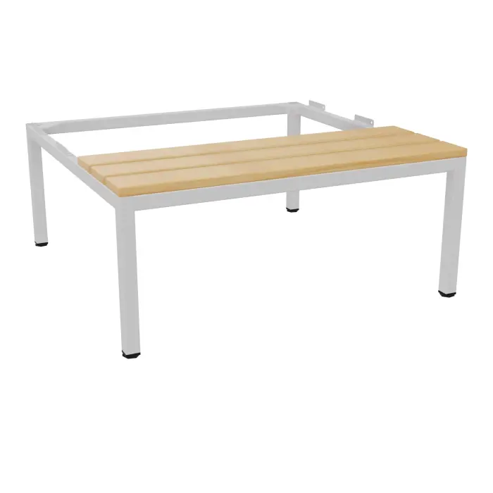 Socles banc L. 80 cm finition gris pour vestiaires