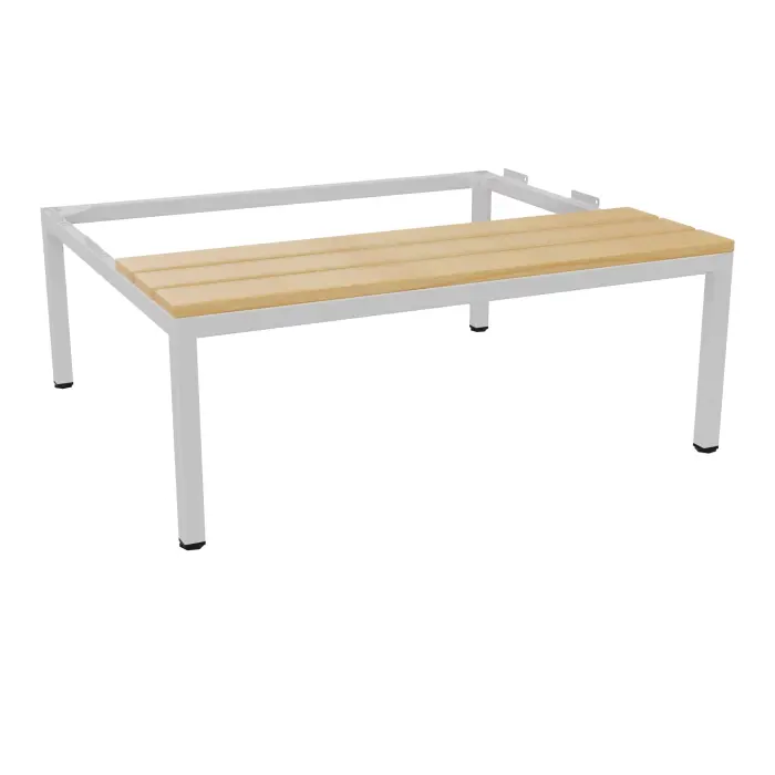 Socles banc L. 90 cm finition gris pour vestiaires