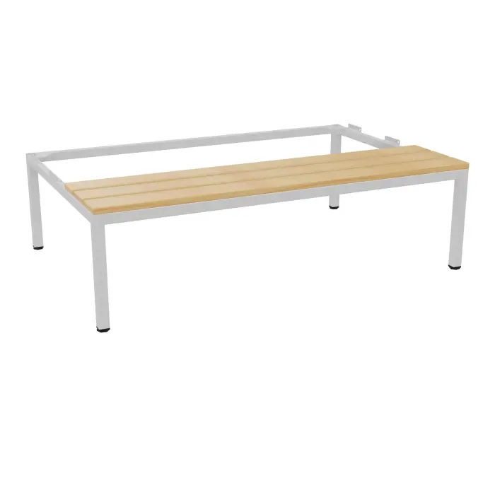 Socles banc L. 120 cm finition gris pour vestiaires