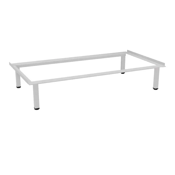 Socles pieds L. 90 cm finition gris pour vestiaires