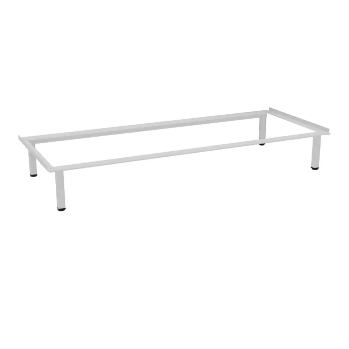 Socles pieds L. 120 cm finition gris pour vestiaires