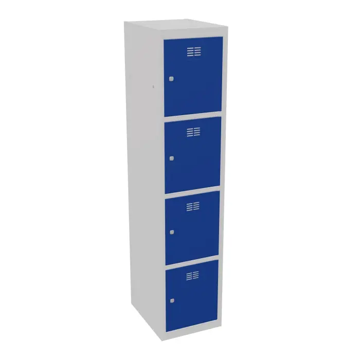 Vestiaire démontable 4 cases bleu élément départ gris