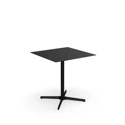 Table outdoor Lucie L. 70 cm x l. 70 cm x H. 73,5 cm métal structuré noir - piétement métal lisse noir