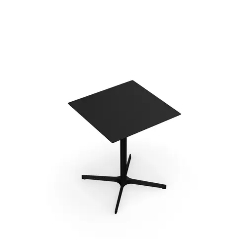 Table outdoor Lucie L. 60 cm x l. 60 cm x H. 73,5 cm métal structuré noir piétement en métal lisse noir