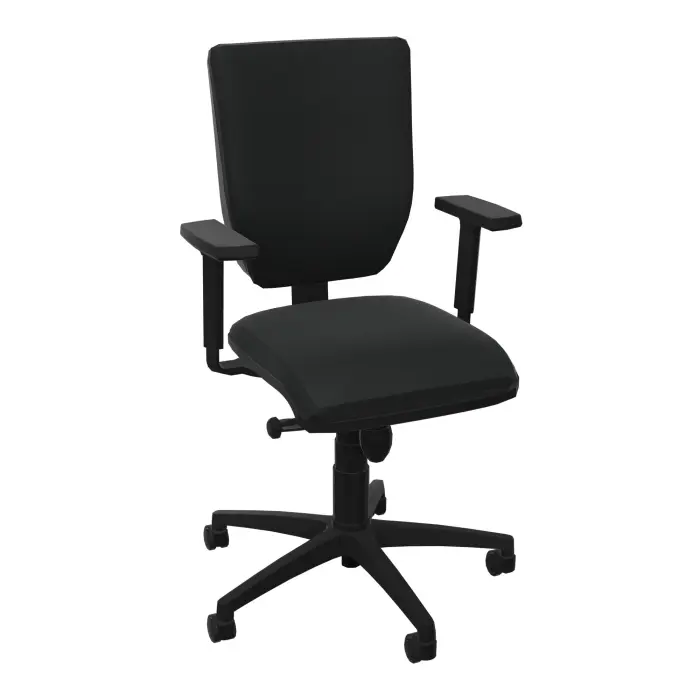 Siège Alter - mécanisme synchrone avec accotoirs fixes - assise standard et dossier tissu Bondaï noir - piètement nylon noir
