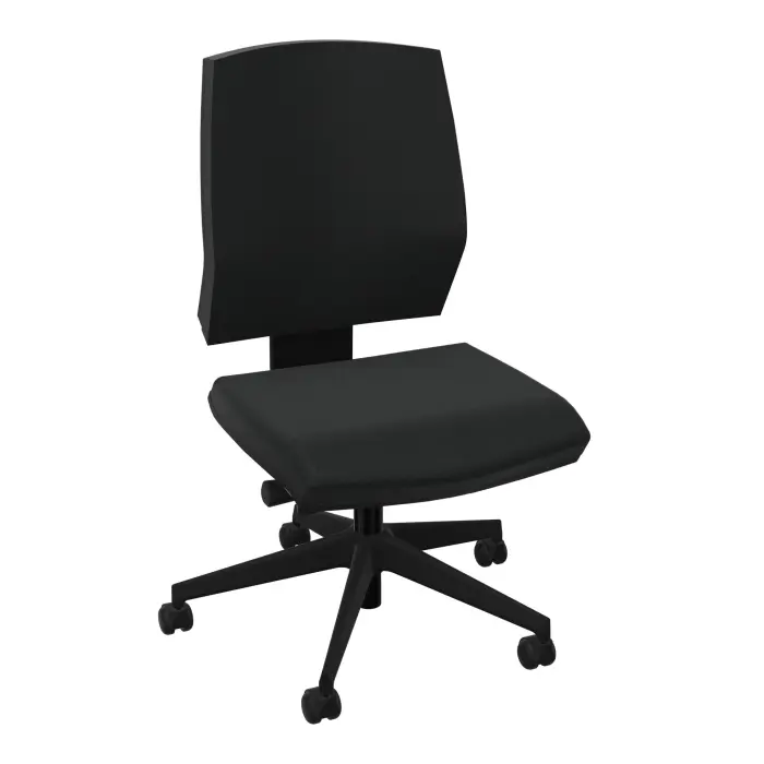 Siège Opus - mécanisme synchrone réglable en intensité avec profondeur d'assise réglable - assise et dossier tissu Bondaï noir - piètement nylon noir - Roulettes pour sol dur