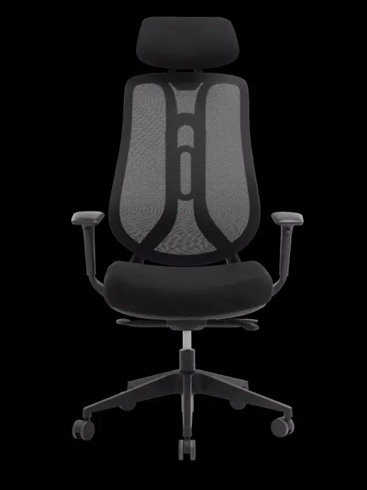 Têtière réglable en hauteur
Dossier réglable par crémaillère
Accoudoirs 3 D
Translation d'assise
Pied nylon
Roulettes Ø 60 mm