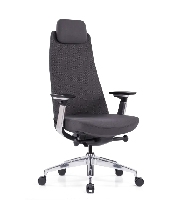 Fauteuil synchrone automatique Têtière réglable en hauteur Dossier filet 3D anthracite