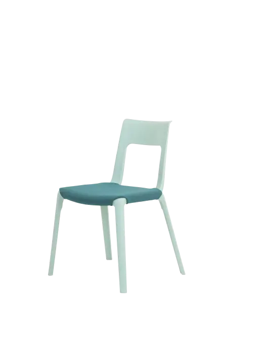 Empilable jusqu'à 12 chaises.Coussin en tissuTissu avec résistance de 50.000 cyclesColoris assortis des chaises et des coussins :vert clair et coussin vert sapingris clair et coussin gris anthracite