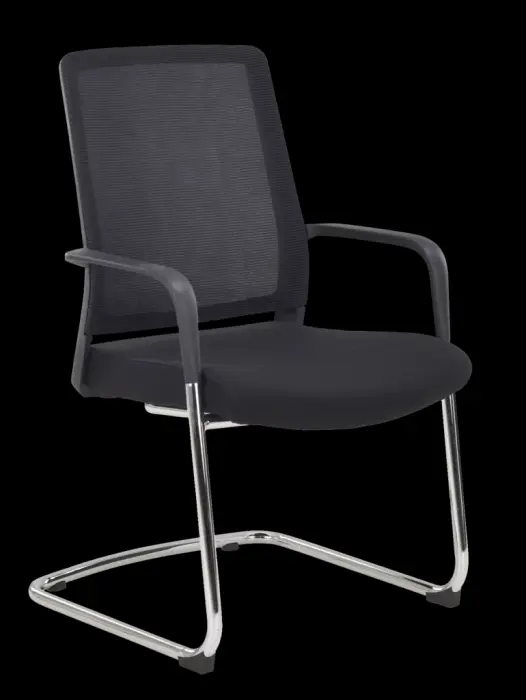 Dossier filet noir
Coloris assise en tissu noir uniquement non classé au feu
Piétement en tube chromé Ø 25 mm
Livré non monté