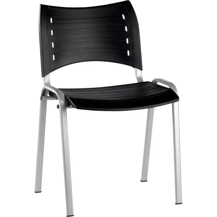 Assise et dossier en polypropylène
Piétement époxy grainé coloris alu