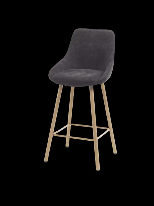 Tabouret Livré non monté Structure en métal avec impression à chaud imitation bois Barstool, assise douillette, piètement bois chic, prix malin :le tabouret de bar qui à tout pour plaire