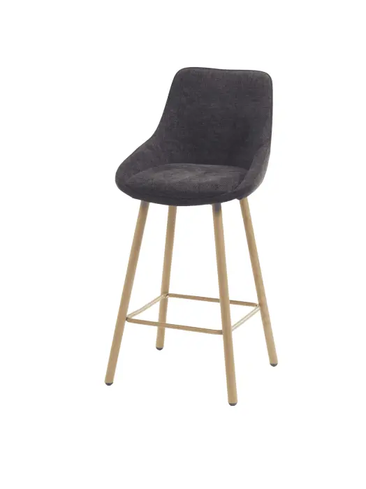 Tabouret Livré non monté Structure en métal avec impression à chaud imitation bois Barstool,