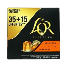 L'OR ESPRESSO CAPSULES CAFE DELIZIOSO N°5 50PCS (35+15)