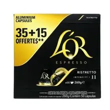 L'OR ESPRESSO CAPSULES CAFE RISTRETTO N°11 50PCS (35+15)