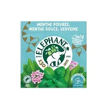ELEPHANT INFUSION PYRAMIDE MENTHE POIVREE, MENTHE DOUCE & VERVEINE 20PCS