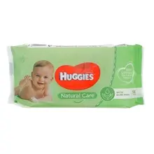 HUGGIES LINGETTES BEBE NATURAL CARE ALOE VERA 56PCS