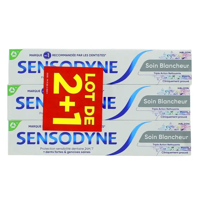 SENSODYNE DENTIFRICE SOIN BLANCHEUR 75ML - LOT DE 3