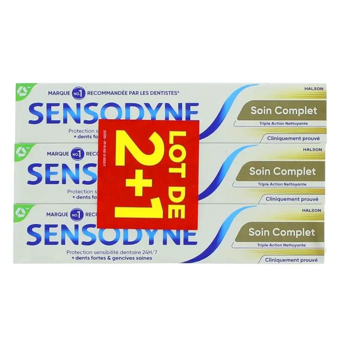 SENSODYNE DENTIFRICE SOIN COMPLET 75ML - LOT DE 3