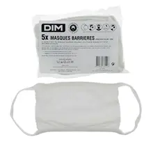 DIM MASQUE BARRIERE EN TISSU JUSQU'A 30 LAVAGES x5