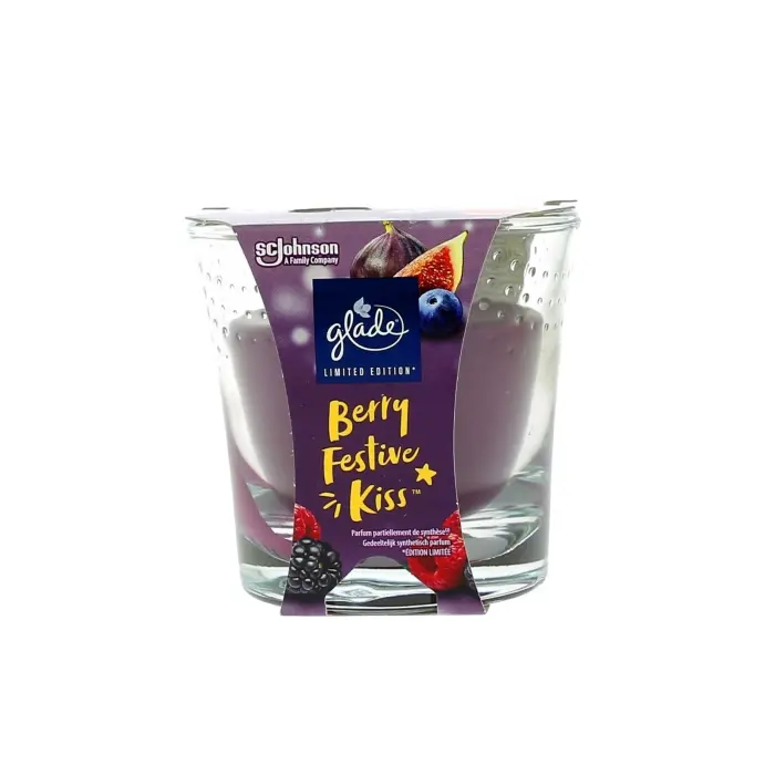GLADE BOUGIE PARFUMEE BERRY FESTIVE KISS 112G
