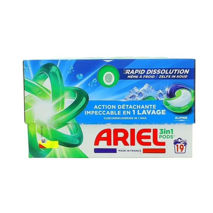 ARIEL LESSIVE PODS 3EN1 ALPINE 19 LAVAGES