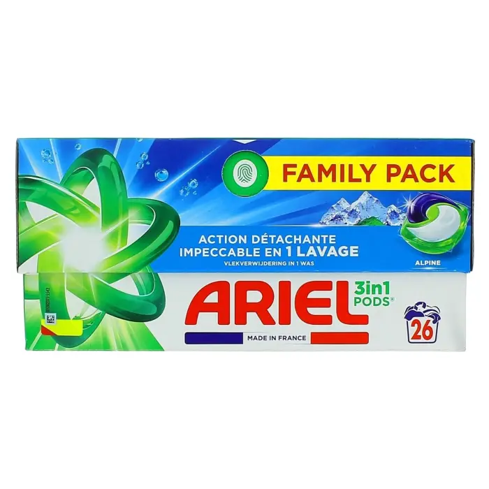 ARIEL LESSIVE PODS 3EN1 ALPINE 26 LAVAGES