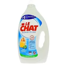 LE CHAT LESSIVE LIQUIDE SENSITIVE SAVON DE MARSEILLE 63 LAVAGES 2,835L