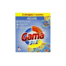 GAMA LESSIVE POUDRE 3EN1 DETACHANT PUISSANT MARSEILLE 5 LAVAGES 275G