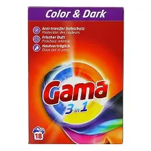 GAMA LESSIVE POUDRE 3EN1 COLOR&DARK 18 LAVAGES 1,08KG