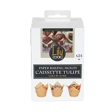 LILY COOK CAISSETTE EN PAPIER DE CUISSON TULIPE x24