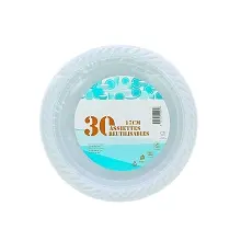 BOLS RONDS BLANCS EN PLASTIQUE REUTILISABLE 17CM x30