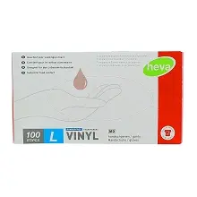 HEVA GANT VINYLE NON POUDRE TRANSPARENT TAILLE L x100