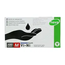 HEVA GANT VINYLE NITRILE NON POUDRE NOIR TAILLE M x100