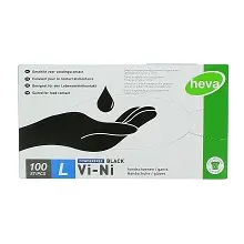 HEVA GANT VINYLE NITRILE NON POUDRE NOIR TAILLE L x100