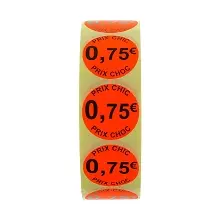 ROULEAU 1000 ETIQUETTES FLUO (35mm) 0,75 €