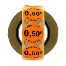 ROULEAU 1000 ETIQUETTES FLUO (45mm) 0,50 €